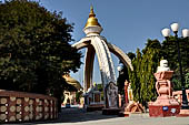 Myanmar - Sagaing, Sitagu International Buddhist Academy built in 1994 with the architecture inspired by the stupa at Sanchi. 